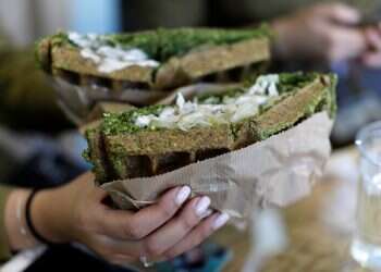 Israelis line up to snack on Belgian waffle-falafel hybrid