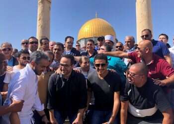 Saudi soccer players visit Jerusalem Muslim holy site