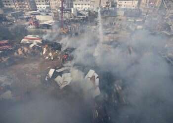 At least 10 Palestinians killed in Gaza market fire