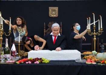 New 'Last Supper' exhibit portrays PM as out-of-touch hedonist