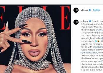 Cardi B wears Israeli designer on September cover of 'Elle'