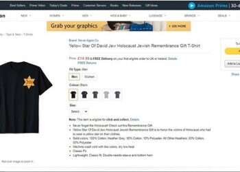 Amazon caught selling T-shirts with yellow 'Juden' star