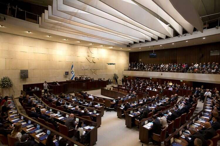 The Knesset plenum in Jerusalem