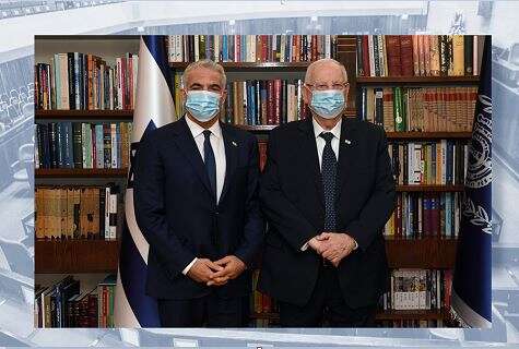 Yesh Atid leader Yair Lapid and President Reuven Rivlin, May 5, 2021