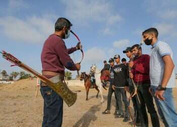 First team of mounted archers takes aim in Gaza