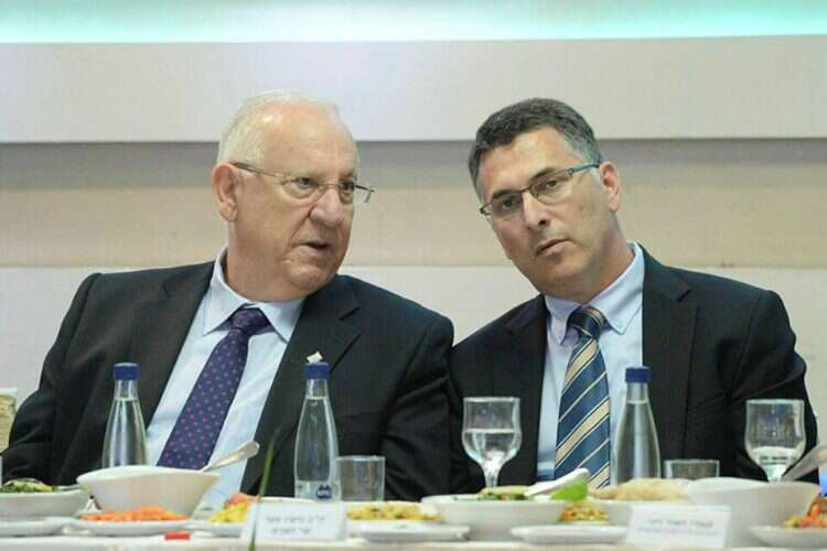 President Reuven Rivlin and New Hope leader Gideon Sa'ar