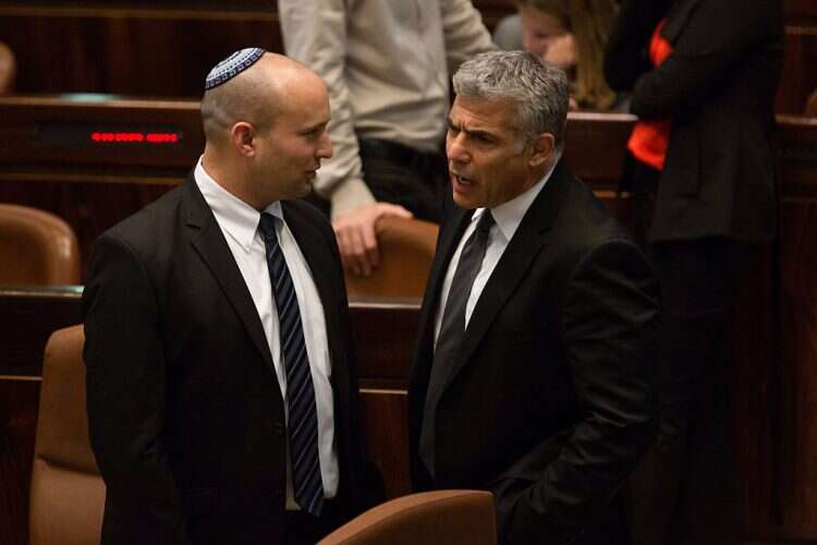 Yamina leader Naftali Bennett and Yesh Atid chief Yair Lapid