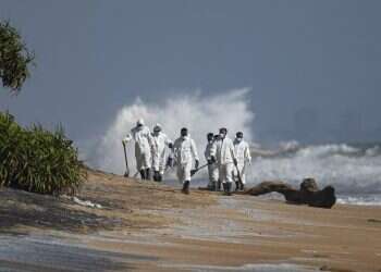 Sri Lanka faces 'worst-ever beach pollution' from burning ship