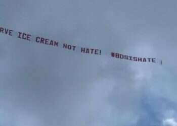 IAC flies anti-BDS banner over Ben & Jerry's global HQ in Vermont