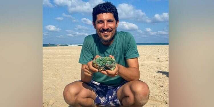 Man discovers ancient treasure trove while camping on beach