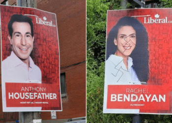 Election signs of Jewish MPs in Canada vandalized