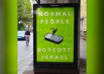 Signs reading 'Normal People Boycott Israel' spotted at London bus stops