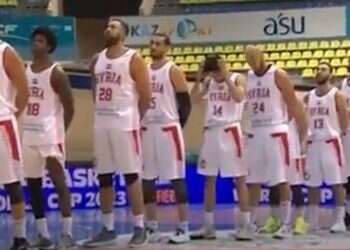 Kazakhstan plays Iranian national anthem for Syrian basketball team