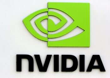 The logo of technology company Nvidia is seen at its headquarters in Santa Clara, California, on Feb. 11, 2015