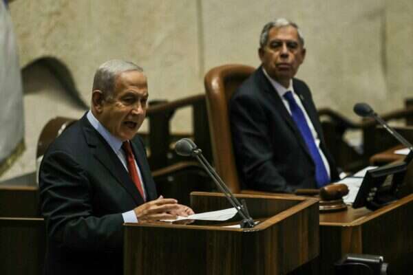 Former Prime Minister Benjamin Netanyahu speaking at the start of the Knesset Summer Session