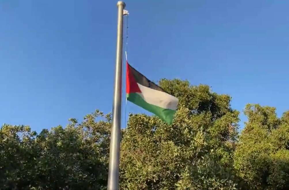 Palestinian flag raised at memorial to slain IDF soldiers in Golan