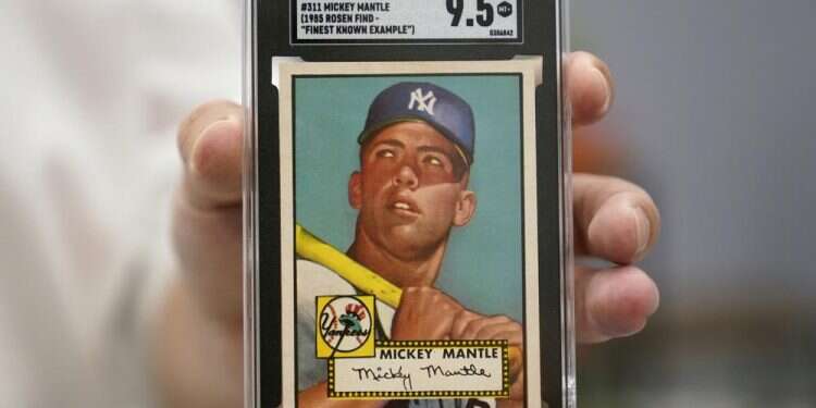 Rare 1952 Mickey Mantle baseball card going up for auction