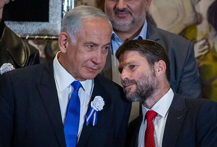 Prime Minister-elect Benjamin Netanyahu and Religious Zionist Party leader Bezalel Smotrich