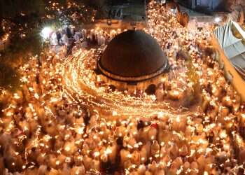 Faithful Christians gather in Jerusalem for 'Holy Fire' celebration