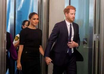 Britain's Prince Harry and his wife Meghan, Duchess of Sussex