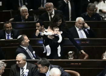 MK Haskel causes legal morass after bringing baby along for Knesset speech