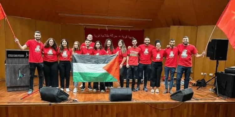 WATCH: Students sing, wave PLO flags on Hebrew University campus