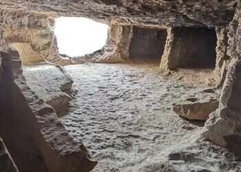 An interior view of one of the tombs