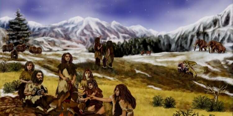 Prehistoric men and women clothing