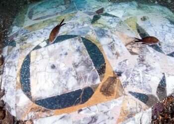 Roman mosaic underwater