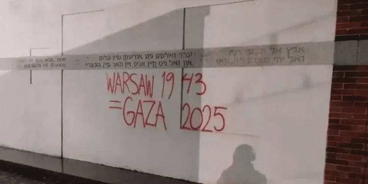 Memorial to Warsaw Ghetto Jews defaced in Poland